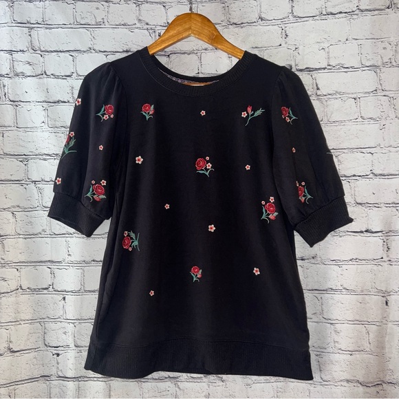 Knox Rose Tops - Knox Rose Embroidered Floral Short Sleeve Blouse Size‎ Small